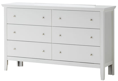 Primo dresser white finish with 6 drawers, silver knobs by HouseOfZazla on Tampa Home & Garden Store