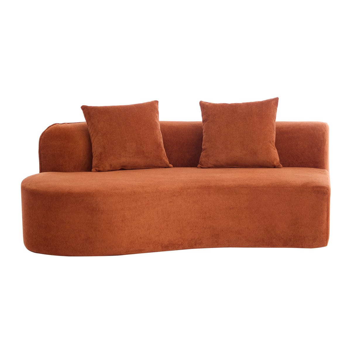126-inch curved sectional sofa in dark orange with foam cushions by HouseOfZazla on Tampa Home & Garden Store