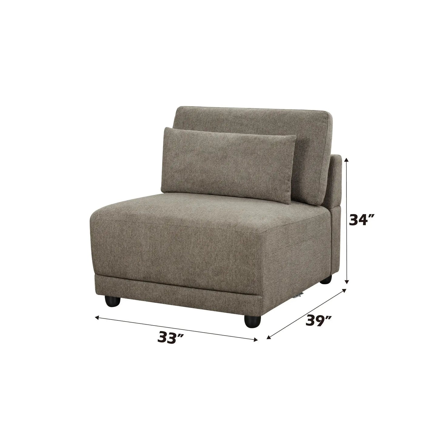 Rylie modular sectional sofa with toss pillows in taupe fabric by Unique Piece Furniture on Tampa Home & Garden Store