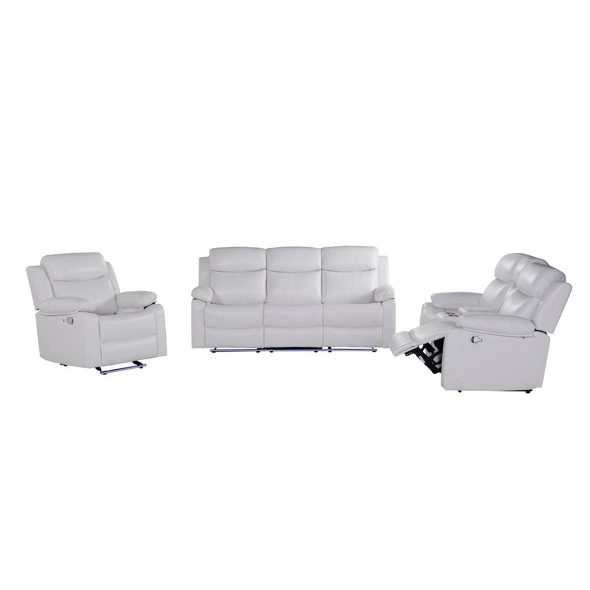 Blanche Glider Recliner With Led And Pillow Arms