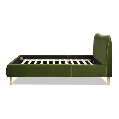 Roman Curved Headboard Upholstered Platform Bed in green velvet by Unique Piece Furniture on Tampa Home & Garden Store