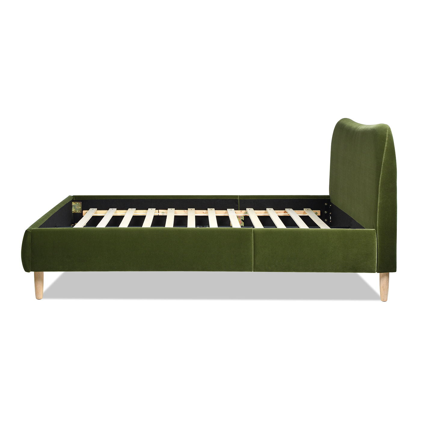 Curved Headboard and Upholstered Platform Bed