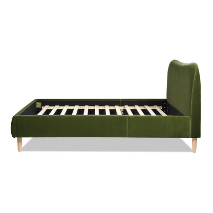 Curved Headboard and Upholstered Platform Bed