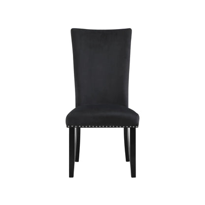 Jhoanna dining chairs set of 2 black upholstered with nailhead trim by Unique Piece Furniture on Tampa Home & Garden Store
