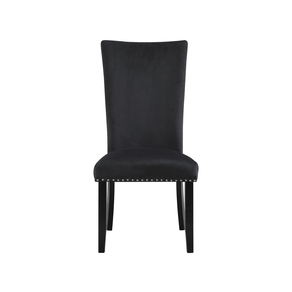 Black velvet dining chair set of 2 with nailhead trim by HouseOfZazla on Tampa Home & Garden Store