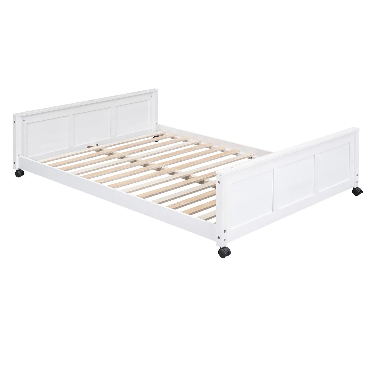 White full-over-full bunk bed with desk, slat frame by Unique Piece Furniture on Tampa Home & Garden Store