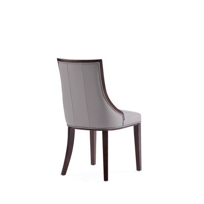 Fifth Avenue dining chair set of 2 grey faux leather with dark wood legs HouseOfZazla on Tampa Home & Garden Store