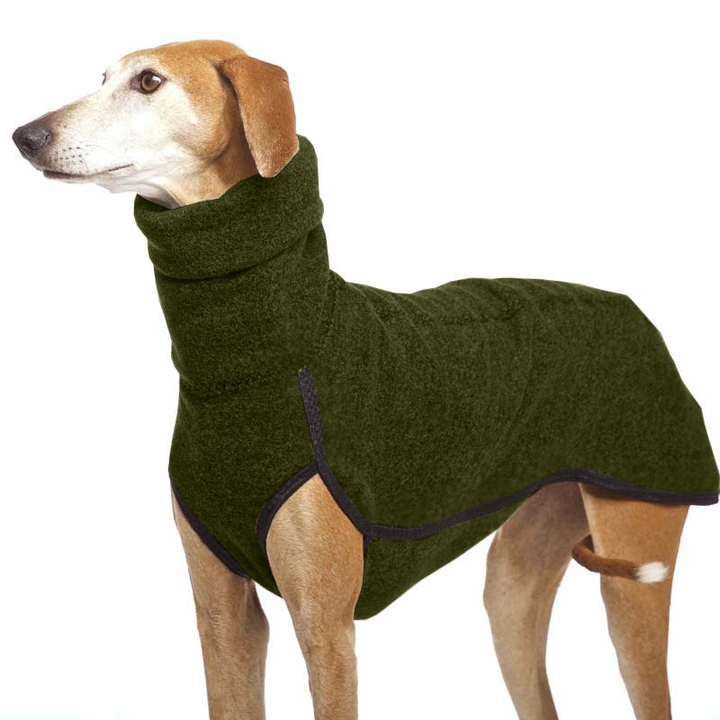 Fashion Trend big dog coat green high-collar warm fleece Pet Zen on Tampa Home & Garden Store