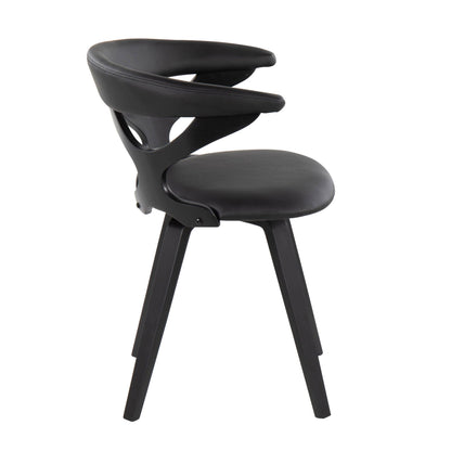 Mid-century modern swivel dining chair for kids in black faux leather, side chair on Tampa Home & Garden Store