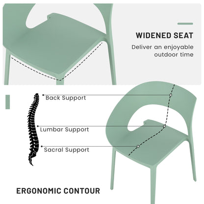HouseOfZazla 4-Piece Outdoor Set with Folding Table in green ergonomic contoured seats on Tampa Home & Garden Store