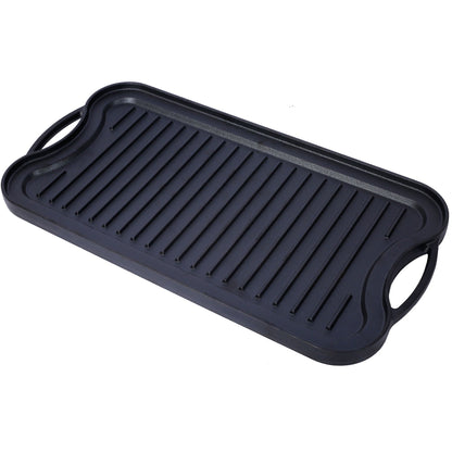 Pre Seasoned Cast Iron Dual Grill and Griddle