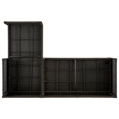 Menton 3 Piece Outdoor Sectional Set in dark brown wicker by HouseOfZazla on Tampa Home & Garden Store