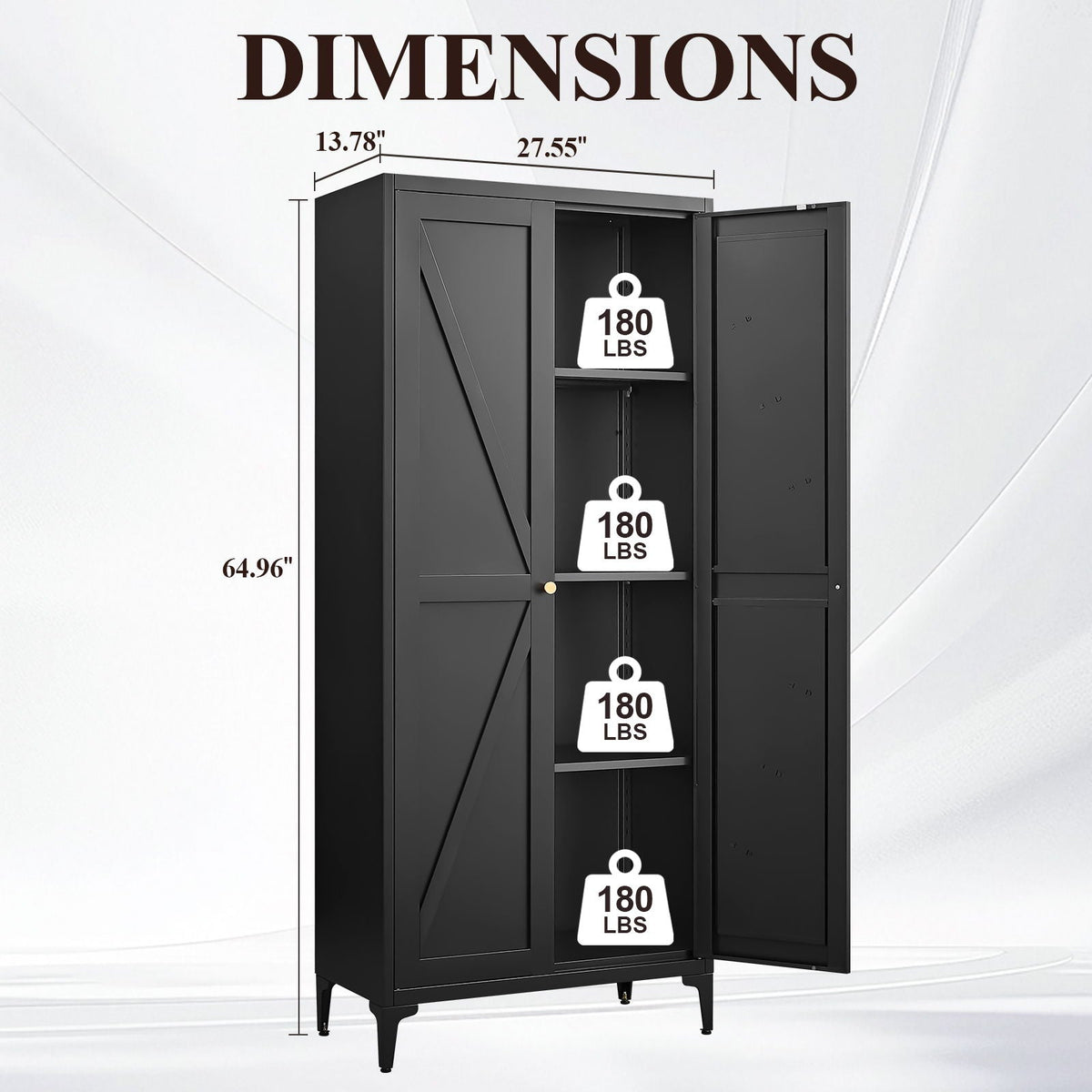 2-door kitchen pantry cabinet with striped diagonal panel, black finish, HouseOfZazla cabinet on Tampa Home & Garden Store