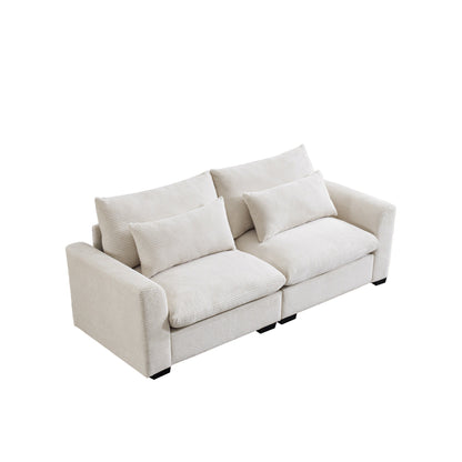 Beige Corduroy Sofa and Durable Daily Use Comfort