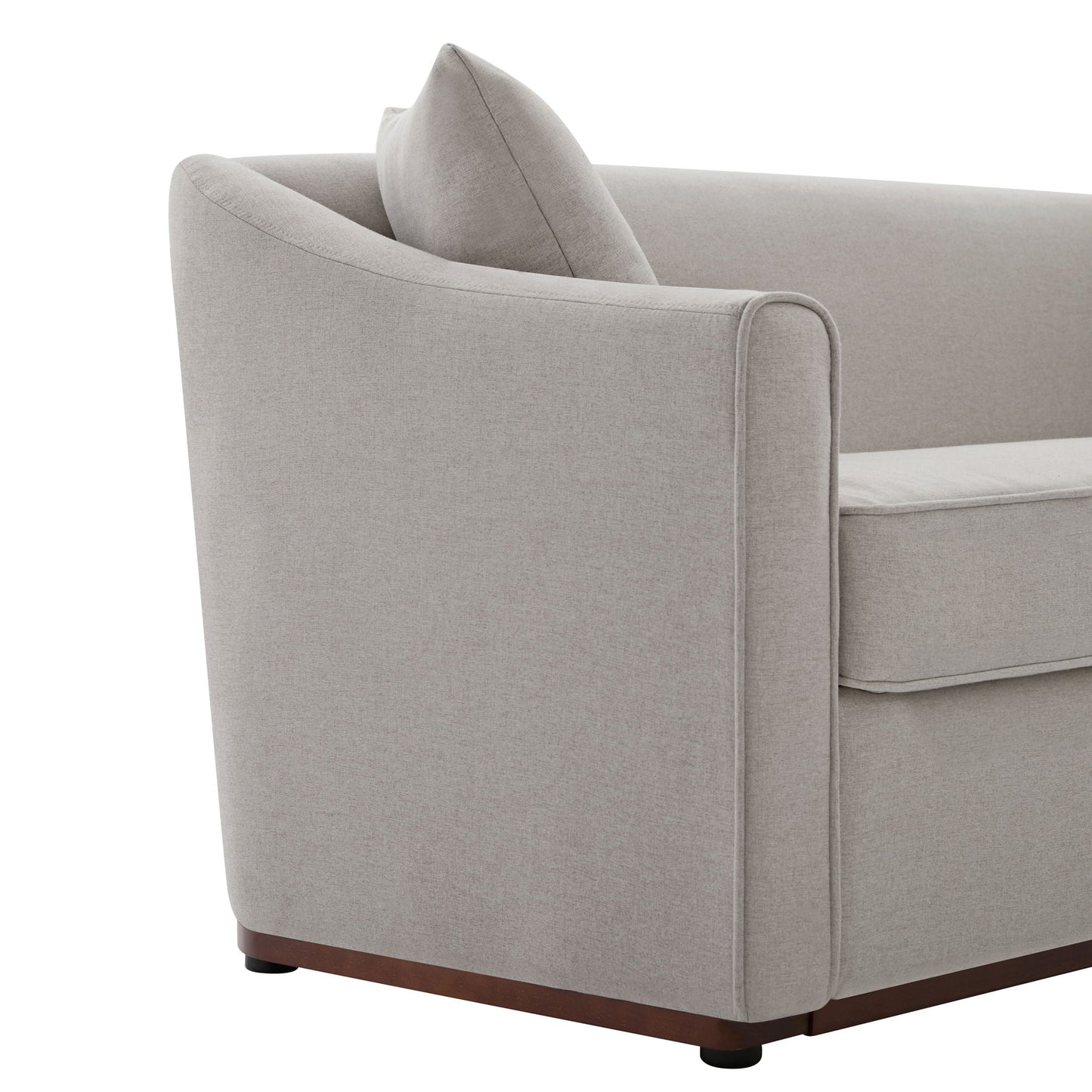 Modern 3 Seat Sofa With Chenille And Two Pillows