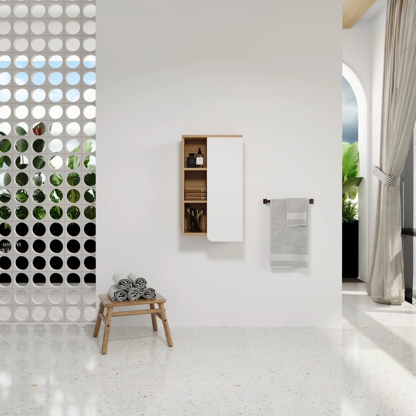 Wall Mounted Bathroom Cabinet with 3 Shelves