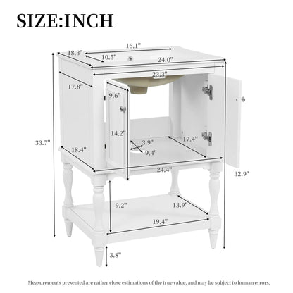 Modern Bathroom Vanity With Sink Open Shelf