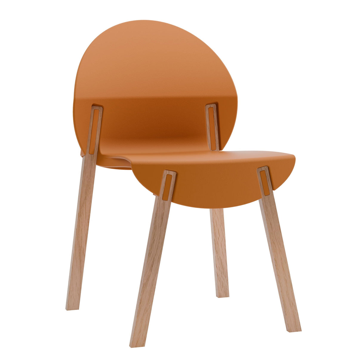 Outdoor chair orange polypropylene with oak legs from HouseOfZazla 4-piece set on Tampa Home & Garden Store