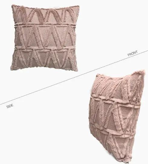 Plush Solid Color Sofa Pillowcase for Living Room