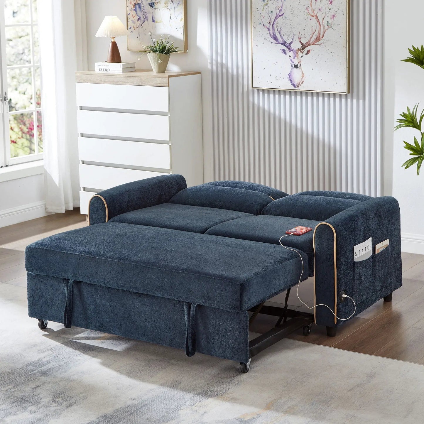 Pull Out Sofa Bed With Adjustable Backrest