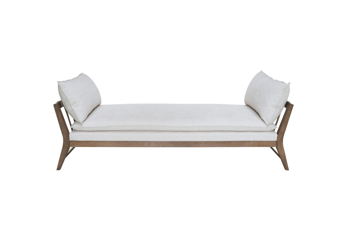 White Hardwood Daybed with Cushions and Pillows