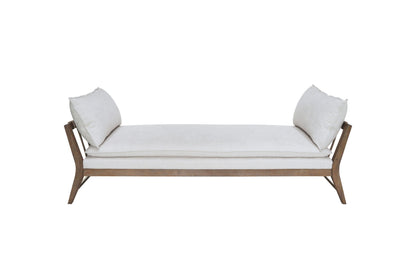 White Hardwood Daybed with Cushions and Pillows