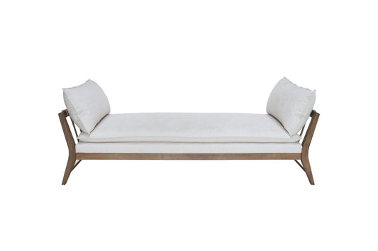 White Hardwood Daybed with Cushions and Pillows