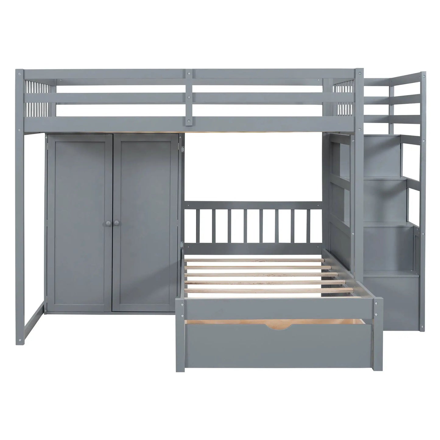 Bunk Bed With Wardrobe and Drawers Full Size