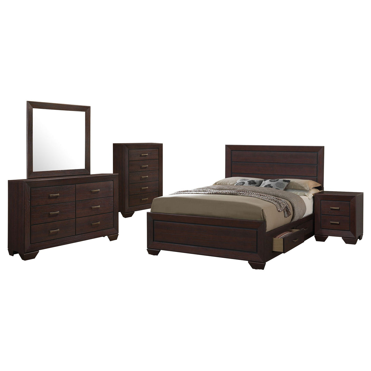 Oatfield Transitional Solid Wood Bedroom Set