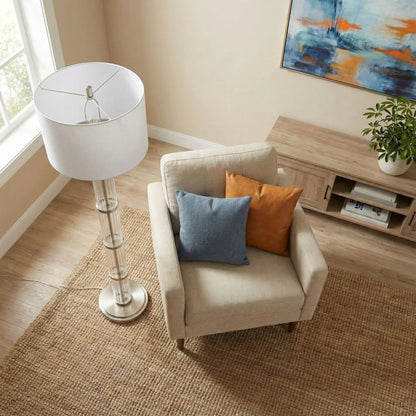 Nimbus Floor Lamp with 3 Way Rotary Switch Glass
