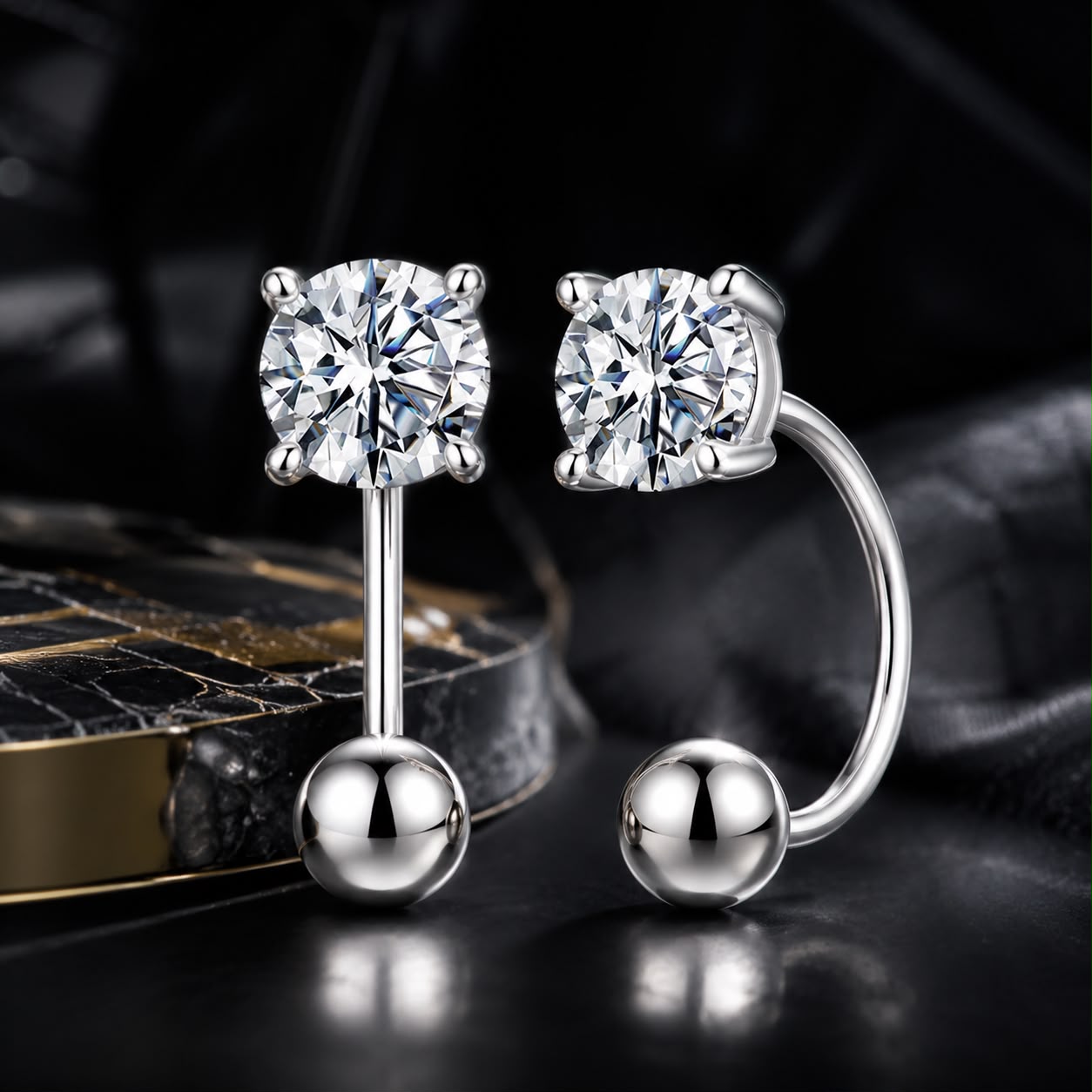 925 Sterling Silver Moissanite stud earrings pair, 0.1ct, 1.3cm for women on Tampa Home & Garden Store
