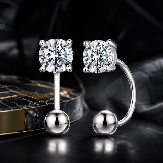 925 Sterling Silver Moissanite stud earrings pair, 0.1ct, 1.3cm for women on Tampa Home & Garden Store