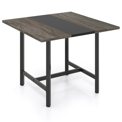 Conference table DirectDeals 39.5in square with thickened wood top and gray metal frame on Tampa Home & Garden Store