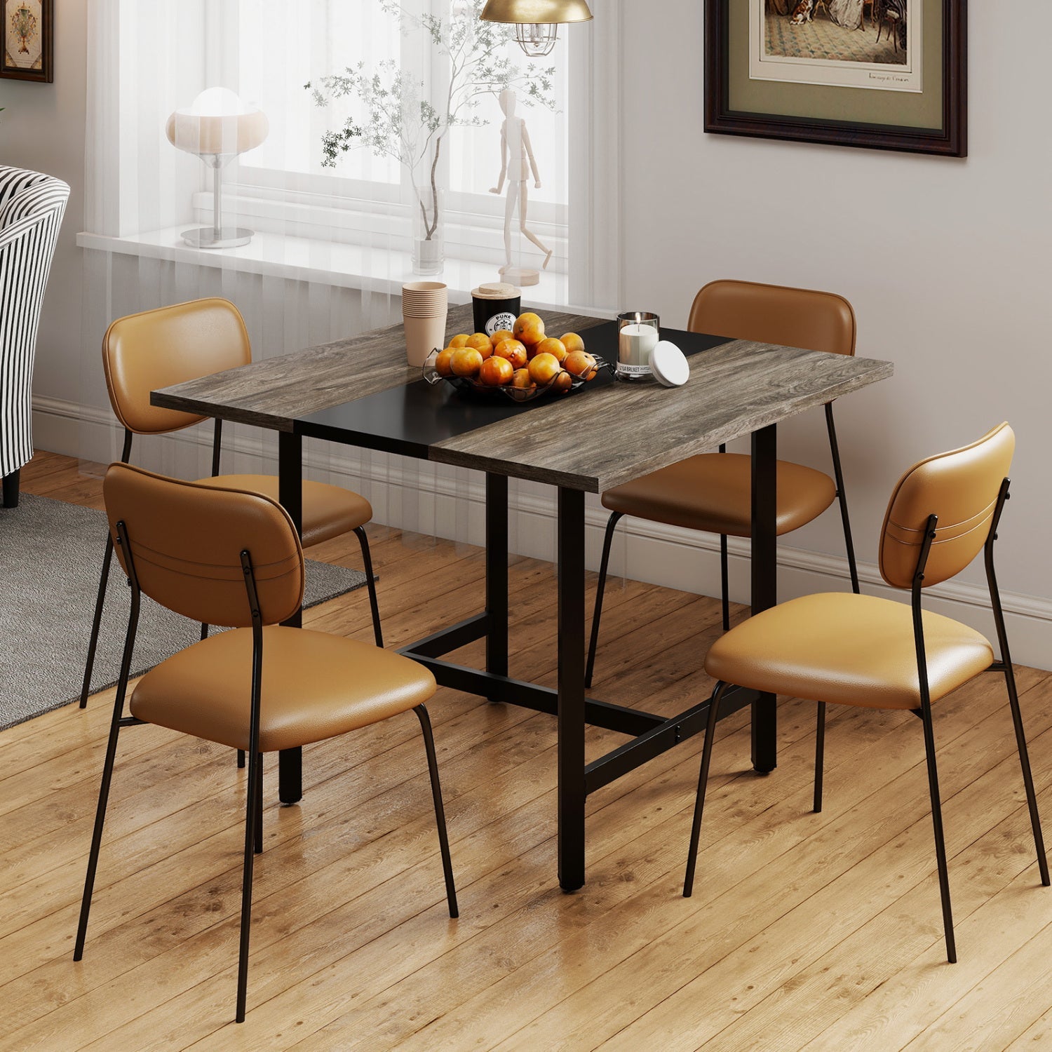 Conference table 39.5-inch square with thickened top and black metal legs, DirectDeals on Tampa Home & Garden Store