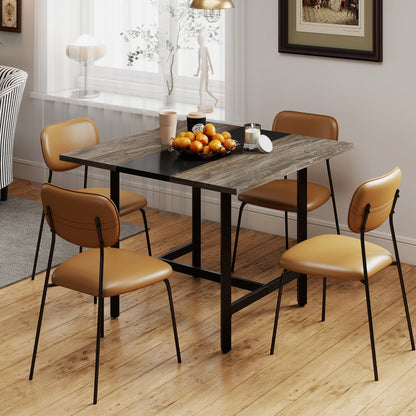 Conference table 39.5-inch square with thickened top and black metal legs, DirectDeals on Tampa Home & Garden Store