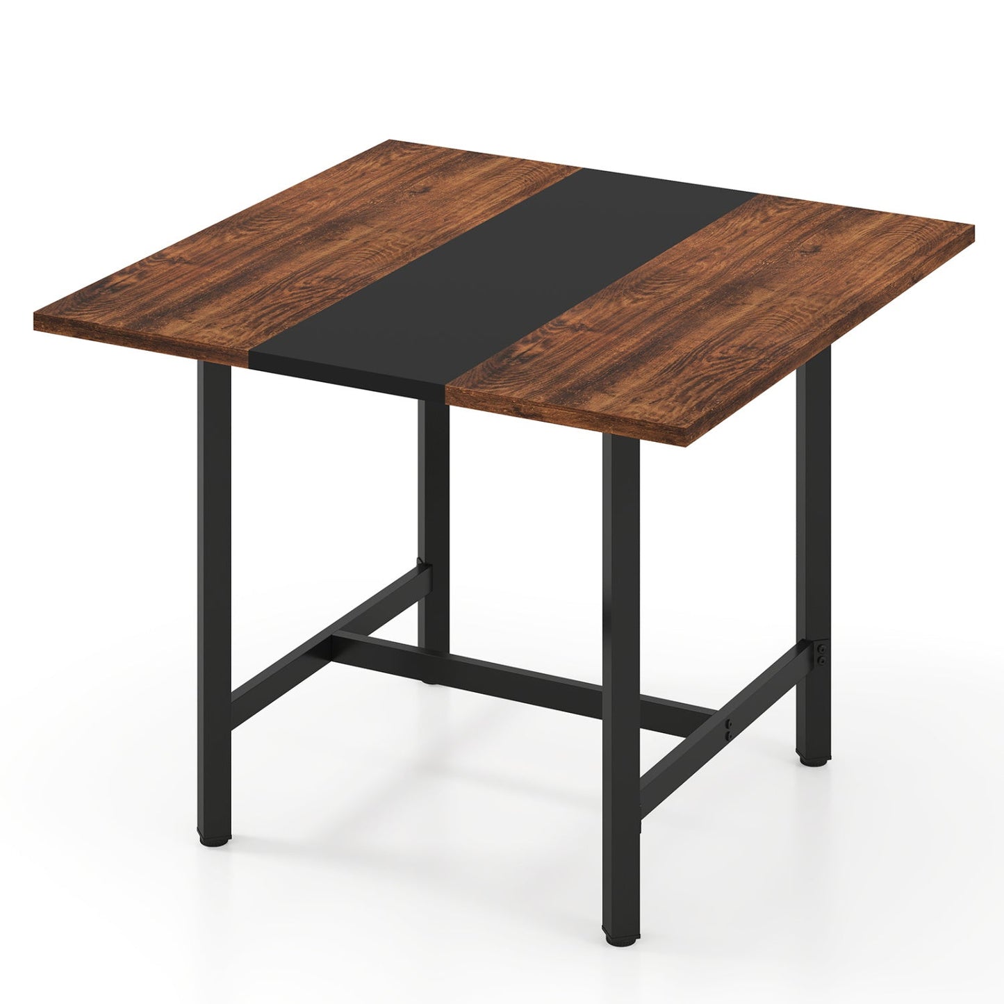 39.5in conference table with thick top, brown wood and black stripe on Tampa Home & Garden Store