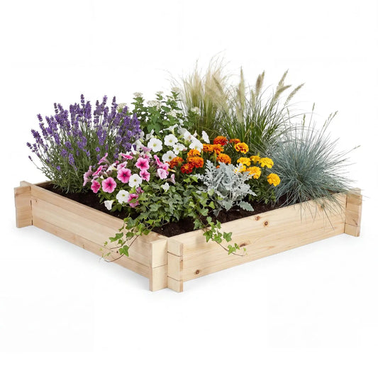 39.5 Inch Square Wooden Raised Garden Bed