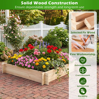 39.5 Inch Square Wooden Raised Garden Bed