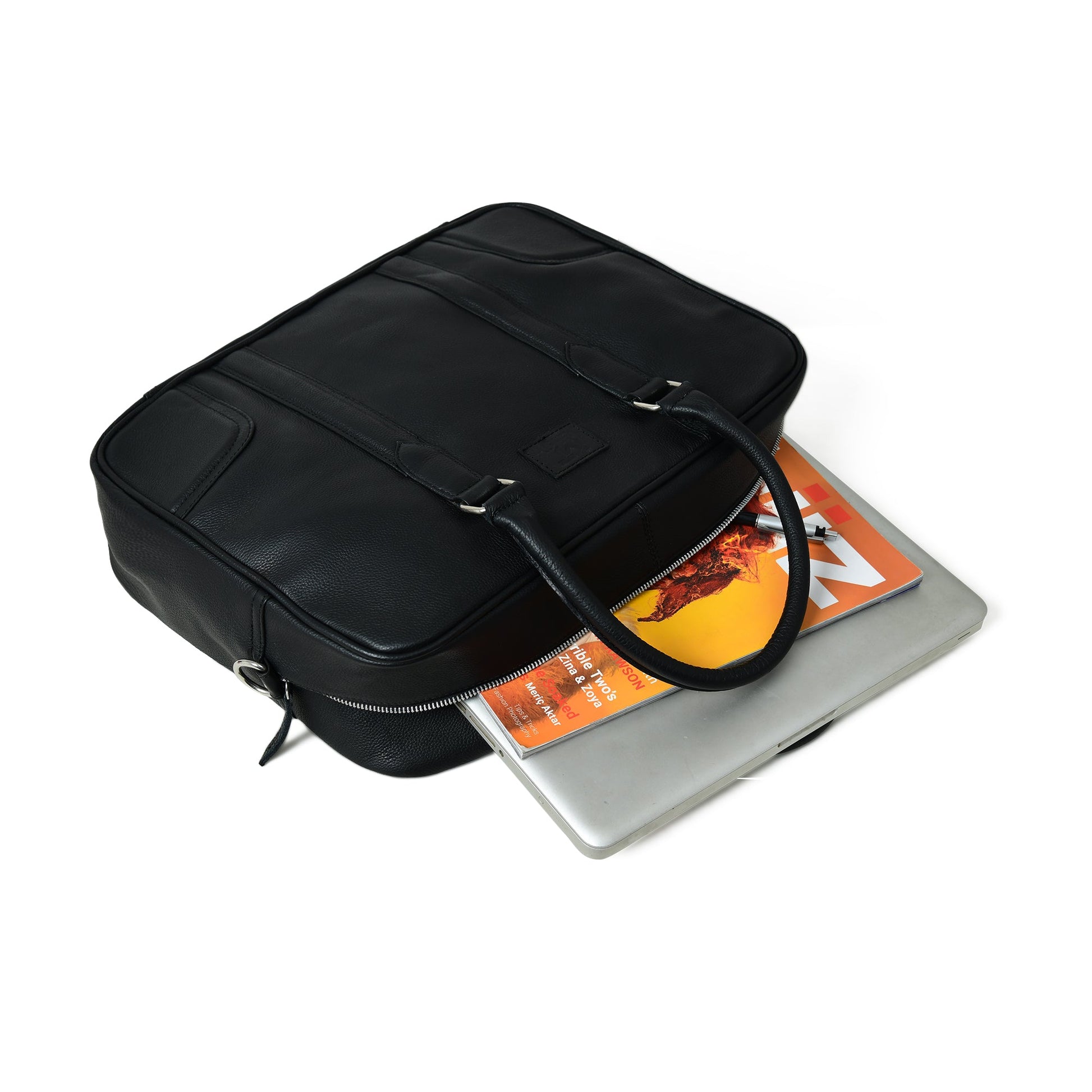 Texas Black Leather Briefcase - Tampa Home & Garden Store