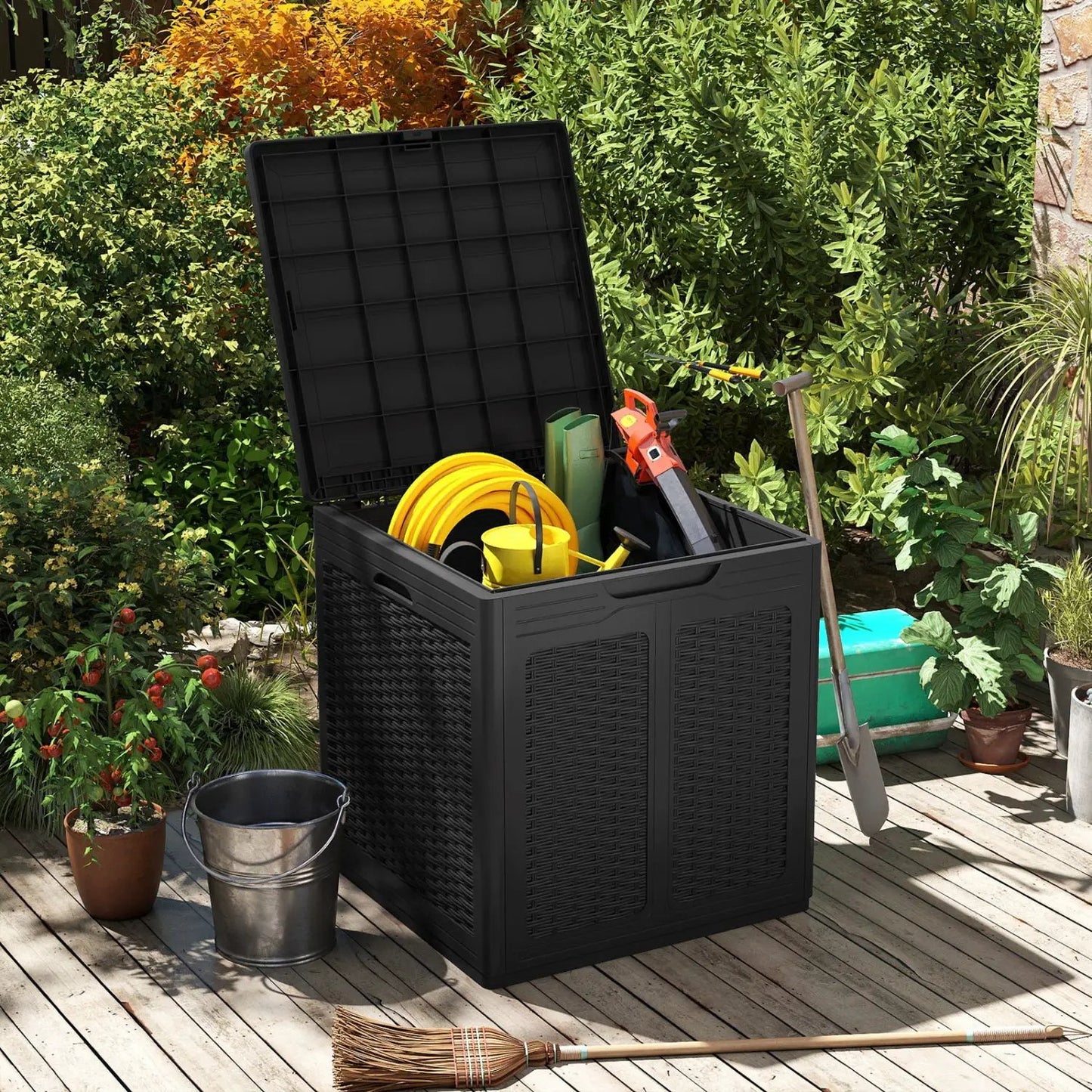 39 Gallon Deck Box with Lockable Lid Weatherproof