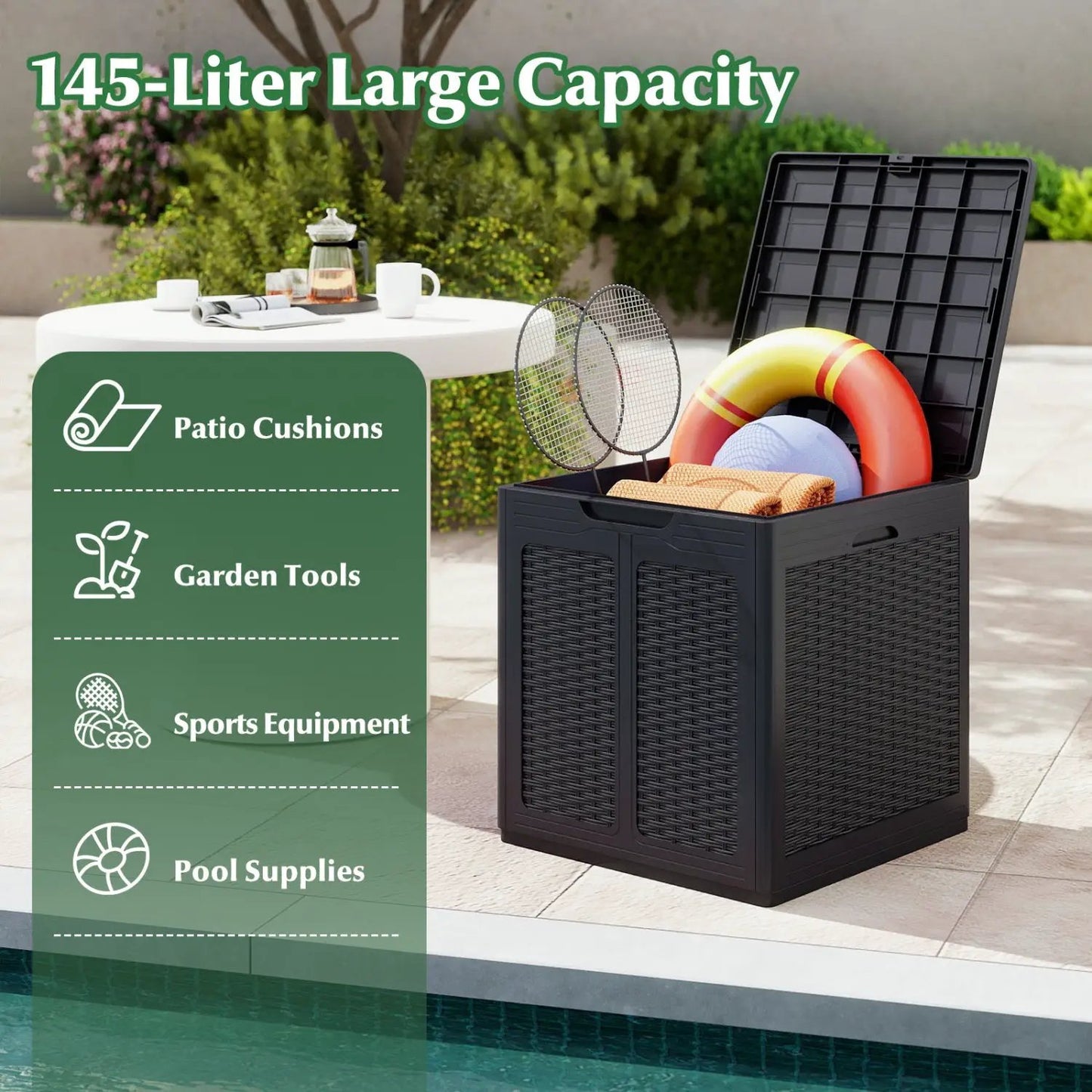 39 Gallon Deck Box with Lockable Lid Weatherproof