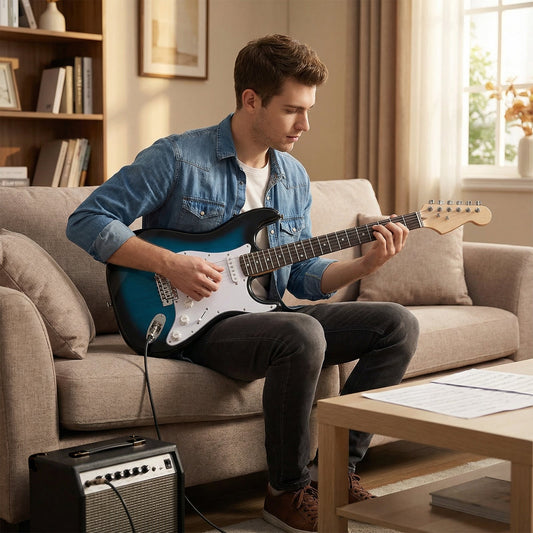 39 Inch Full Size Electric Guitar Beginner Kit with Amplifier for Starter - Tampa Home & Garden Store