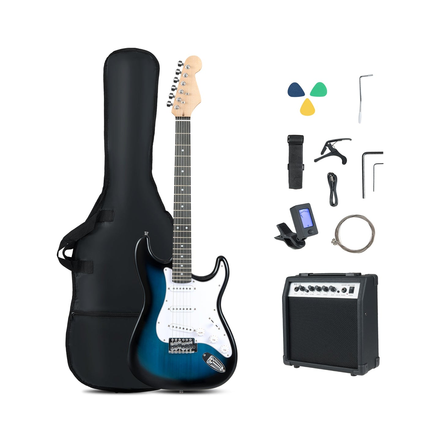 39 Inch Full Size Electric Guitar Beginner Kit with Amplifier for Starter