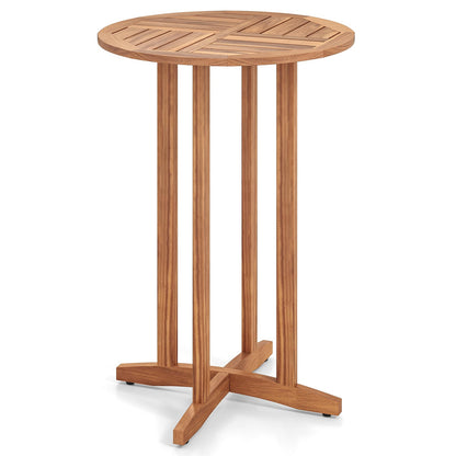 Mesa de bar de acacia para exterior de 39 pulgadas con tablero de listones