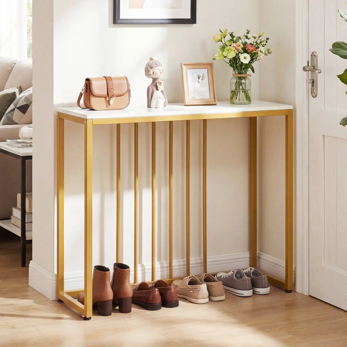 39-Inch Console Table With Built-In Charger