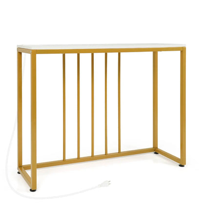 39-Inch Console Table With Built-In Charger