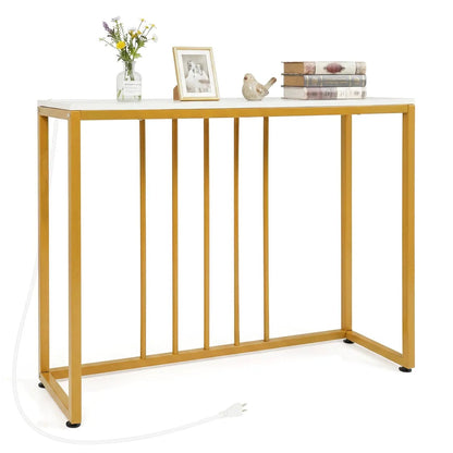 39-Inch Console Table With Built-In Charger