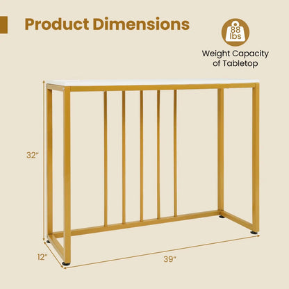 39-Inch Console Table With Built-In Charger