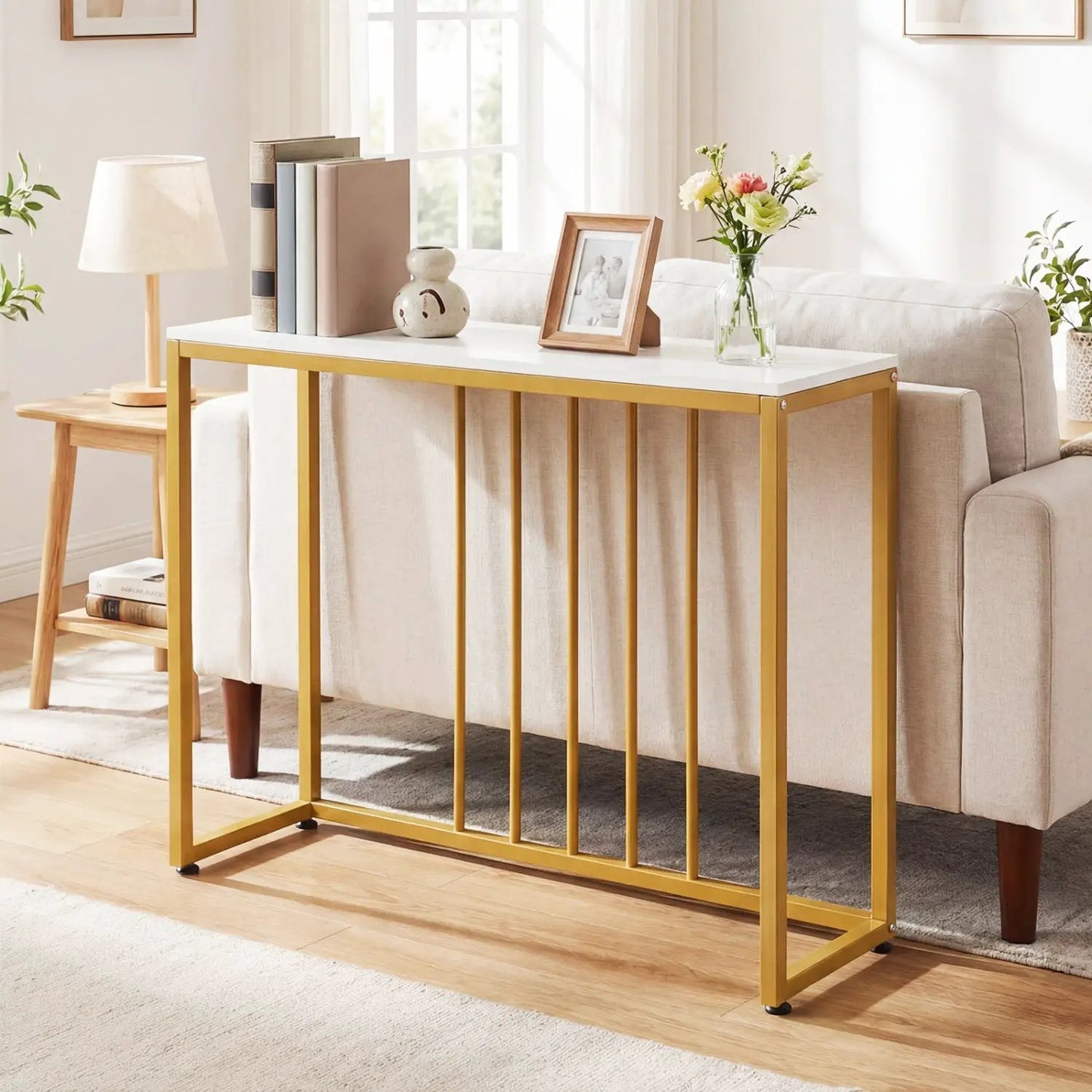 39-Inch Console Table With Built-In Charger