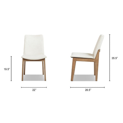 Light beige upholstered dining chair set of 2 with reclaimed pine wood frames HouseOfZazla on Tampa Home & Garden Store